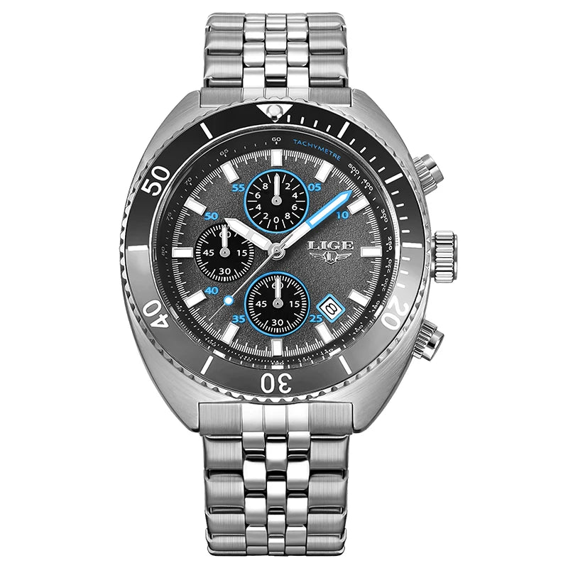 LIGE New Business Luxury Watches Men Top Quality Fashion Quartz Wristwatches Male 30M Waterproof Casual Mens Watch Gifts Reloj