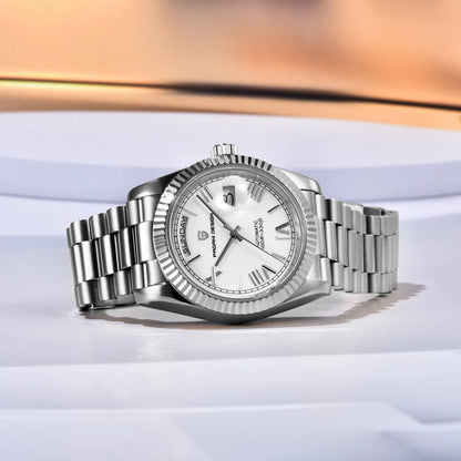 PAGANI DESIGN Watches Pure White Dial Mechanical Watch For Men 2025 New Luxury Sapphire Crystal Automatic Stainless Steel Clock