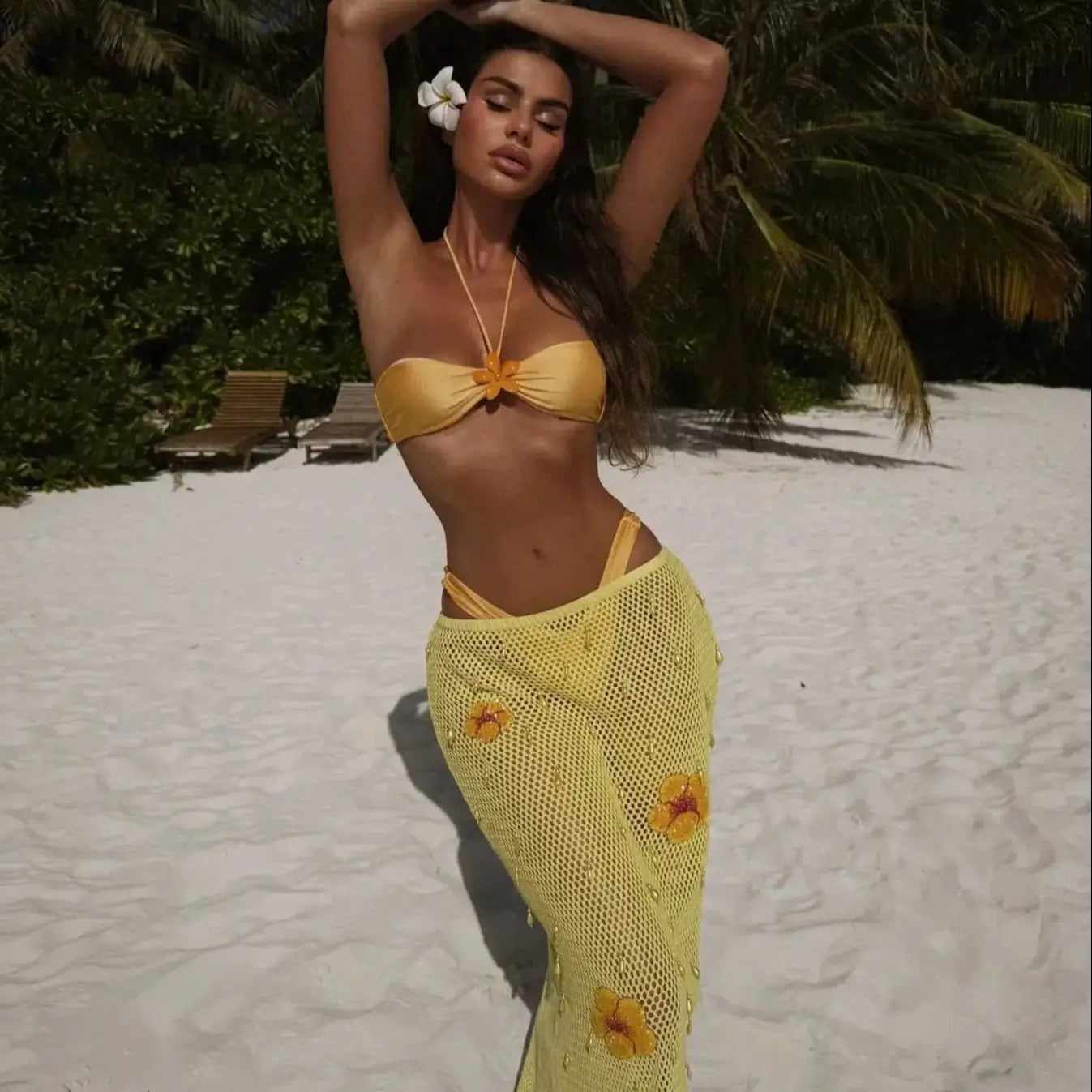 Sexy Swimsuit Bikini with Skirt Women Swimwear High Leg Swimwear Bathing Suit Beachwear Bandeau Biquini
