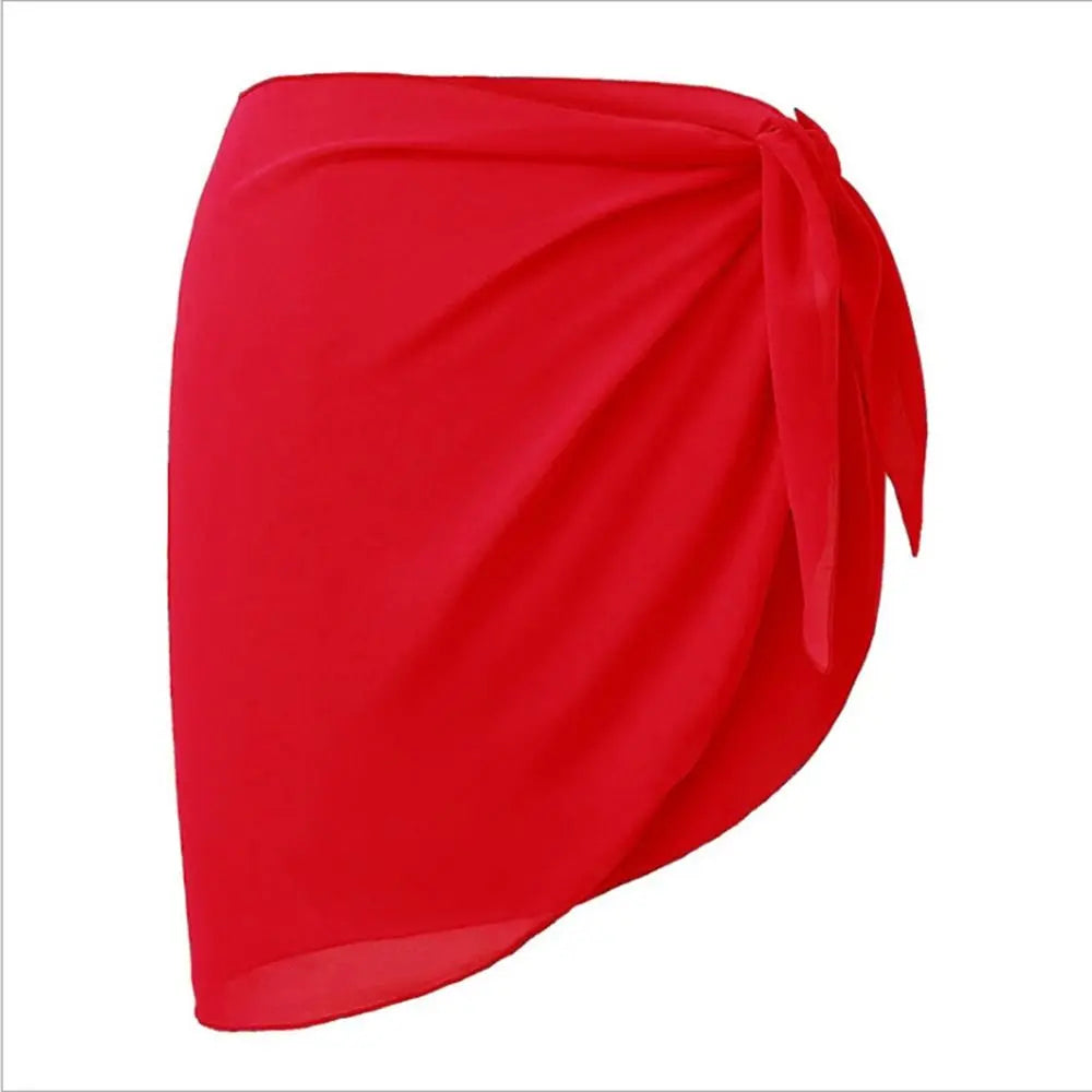 Women Short Sarongs Swimsuit Coverups Beach Bikini Wrap Sheer Short Skirt Chiffon Scarf Cover Ups for Swimwear