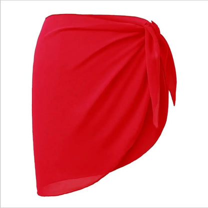 Women Short Sarongs Swimsuit Coverups Beach Bikini Wrap Sheer Short Skirt Chiffon Scarf Cover Ups for Swimwear