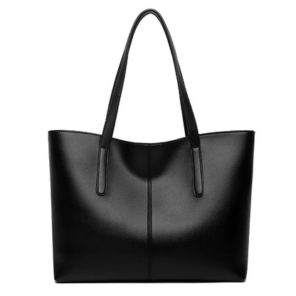 Women's Tote Bags Simple Large Capacity Femal Shoulder Bag Solid Color Commuter Leather Hand Bags Ladies Top Handle Bags