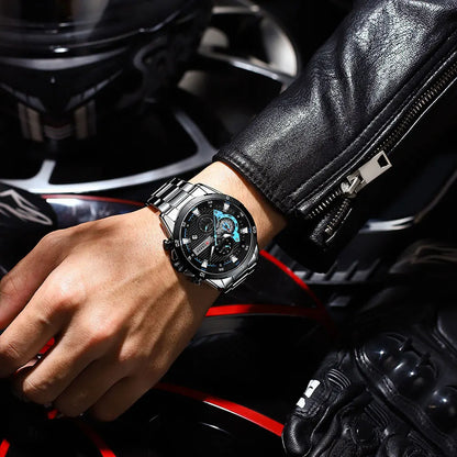 CURREN 8402 Creative Fashion Mens Business Casual Wristwatches Stainless Steel Luminous Dial Chronograph Clock