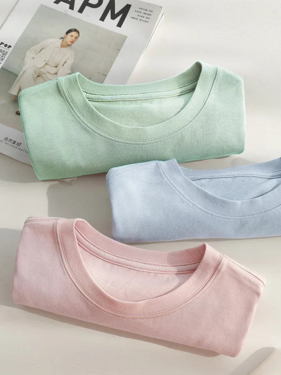 CHIC VEN Women's Tees Basic O Neck Short Sleeve Pullover T-shirt for Woman Solid Female Top Casual Ladies Tshirt Summer 2024
