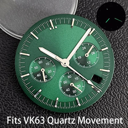 39.7mm Case Watches Metal Case Fits VK63 Movement Accessories Sapphire Glass Equipped With Bezel And Strap VK63 Dial