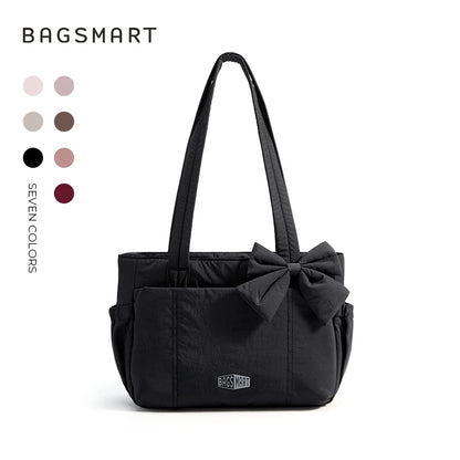 BAGSMART Versatile Travel Tote Bag Women Commuting Bag Multiple Pockets Messenger Handbag College School Shoulder Bag