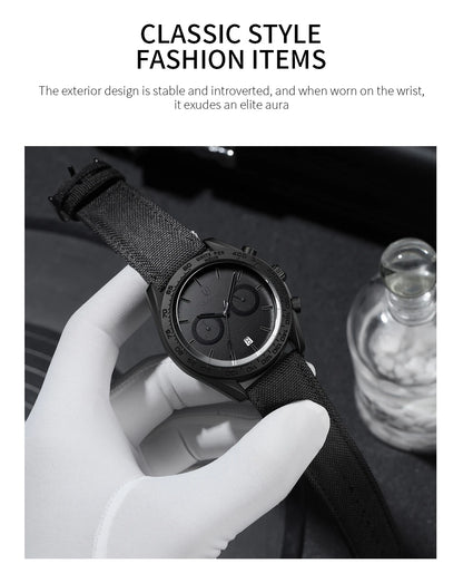 QINGXIYA Fashion Chronograph Quartz Watch for Men Sports Leather Strap Waterproof Date Luxury Mens Watches Relogio Masculino