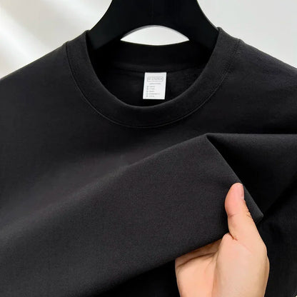 Summer  100% Pure Cotton Men's Short Sleeve Round Neck Fashionable Style Half Sleeved Top Breathable T Shirt Short Sleeve