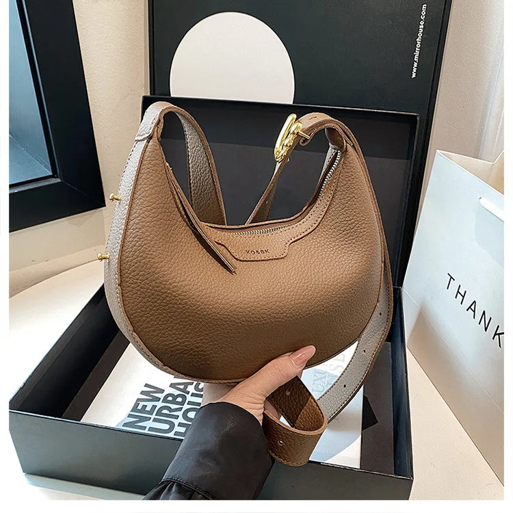 Women Underarm Bag Fashion Hobos Half Moon Saddle Shoulder Bags Luxury Pu Leather Crossbody Bag Phone Purses 2024 Commuting Bags