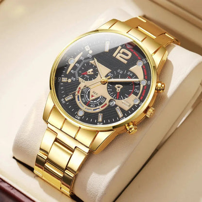Fashion Decorative Three-eyes Dial Men Business Watches Luxury Quartz Wristwatches with Calendar Clock Reloj Hombre（Without Box）