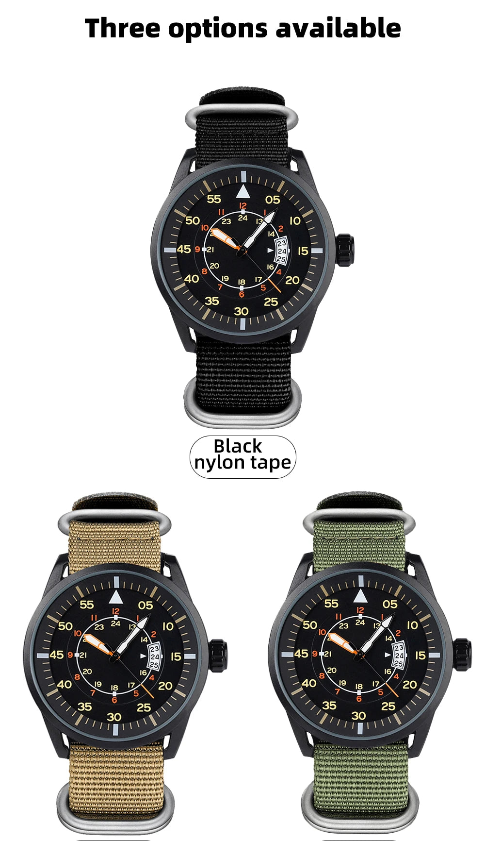 ADDIESDIVE Men Luminous Watch 5Bar Waterproof High Quality Nylon Strap Wristwatch Men Quartz Wirst Watches Relogio Masculino