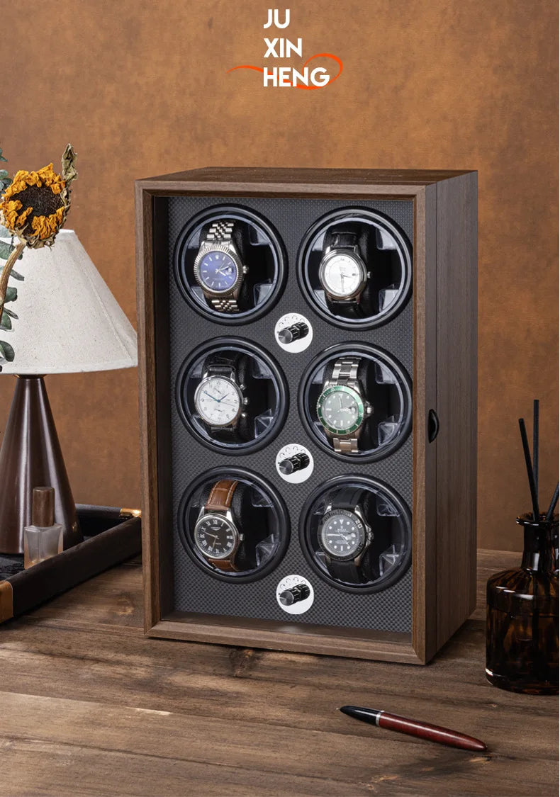 Luxury 1 Slot Automatic Watch Winder Walnut Wood Silent Motor Watch Storage Box Gift for Men Watch Winder for Automatic Watches