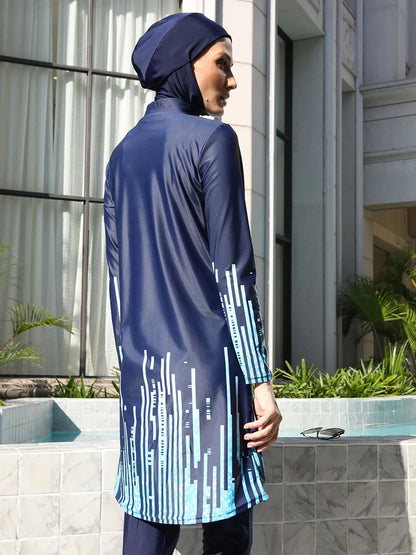 3/4PCS Muslim Burkini Women femmes Swimming Suit Modest Swimwear Islamic Long Sleeve Full Cover Hijab , Quick Drying, UPF50+
