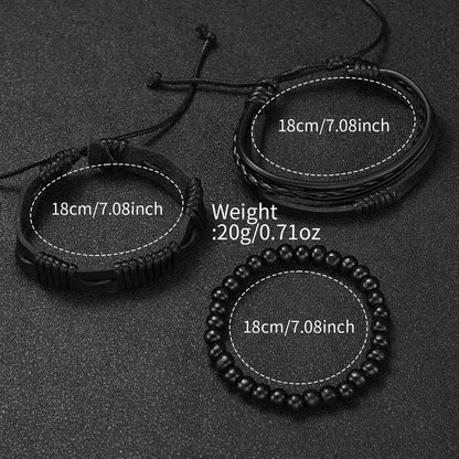 4/5PCS Fashion Leather Strap Men Business Watches Casual Mens Quartz Watch Vintage Bracelets Set Reloj Hombre（Without Box）