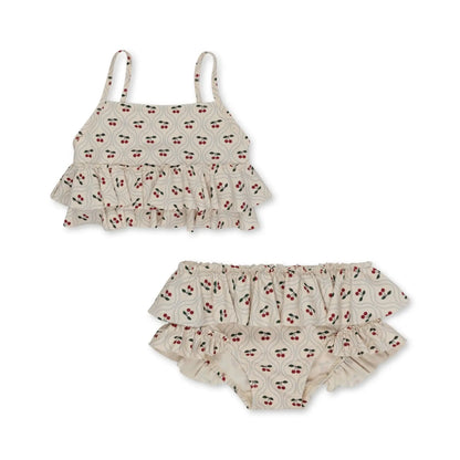 Cute Baby Girls Bikinis Set 2025 Summer Children Beach Wear Ruffle Kids Swimsuit Bathing Suit Printed Swimwear Monokini