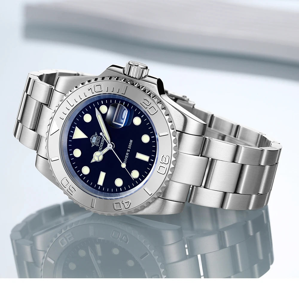 ADDIESDIVE New Luxury Men's Watch Stainless Steel BGW9 Super Luminous Quartz Men's Watch Diver 200m Men Analog Watches MY-H3C