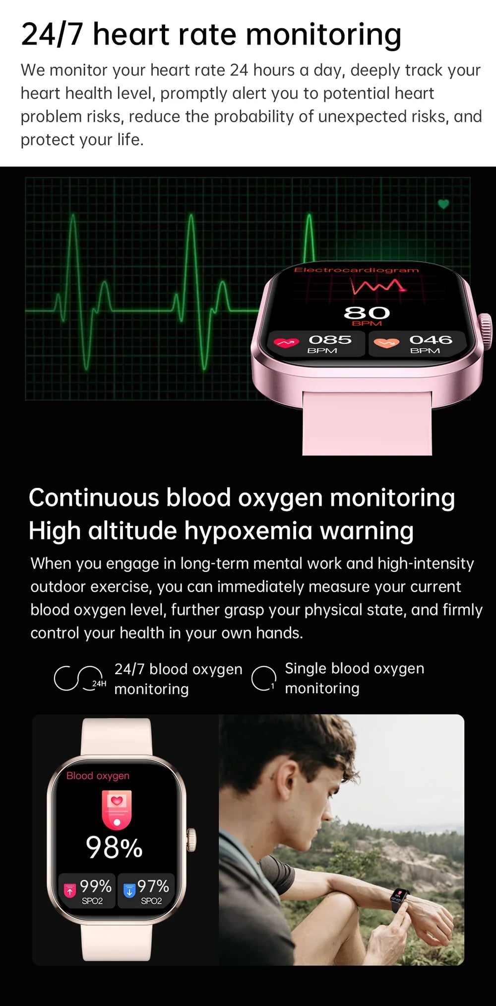 LIGE Fashion Smart Watches Women Bluetooth Call Women‘s Health Monitor Heart Rate Blood Pressure Fitness Digital Smartwatch Men