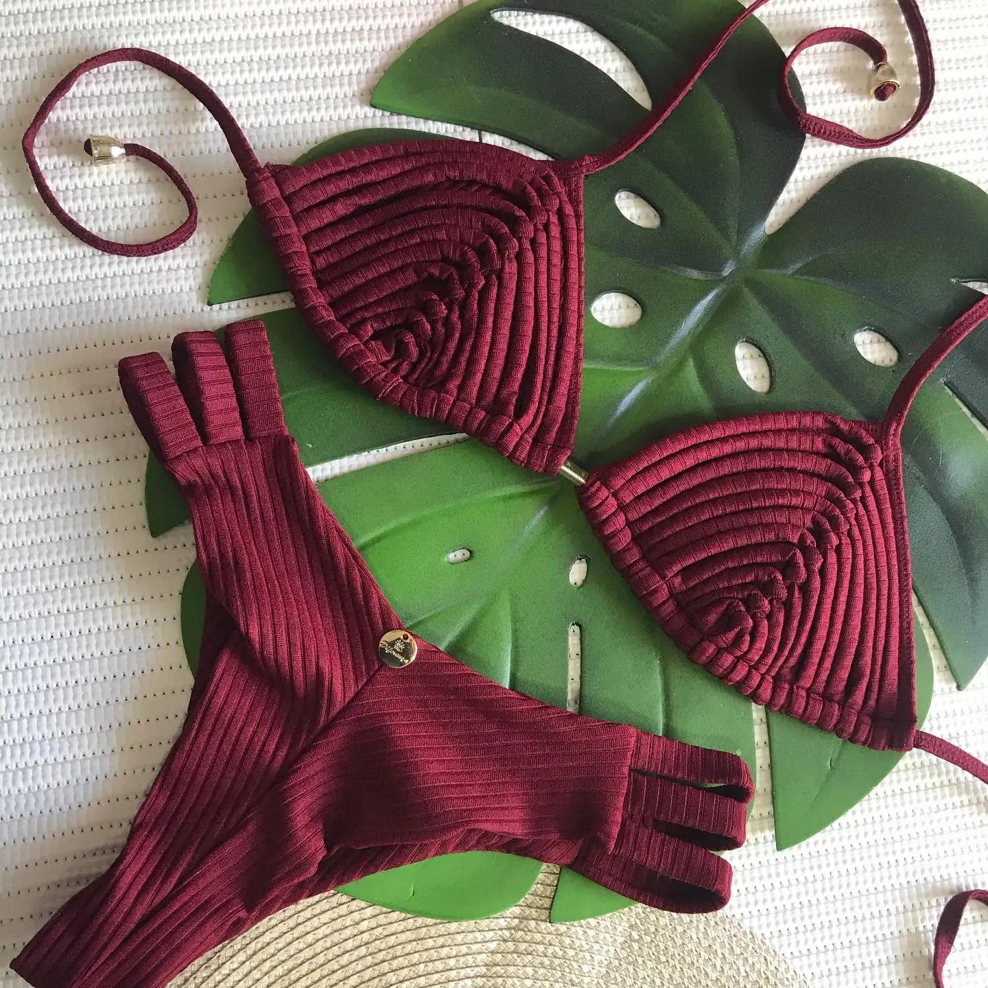 2025 New Bandage Stripes Brazilian Bikini Swimwear Women's Swimsuit Two Piece Set Female Sexy Lace up Mujer Beachwear Summer