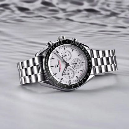 PAGANI DESIGN 2026 New Moon Watch Retro Quartz Watches For Men Stainless steel Luminous waterproof Luxury Sport Chronograph Man