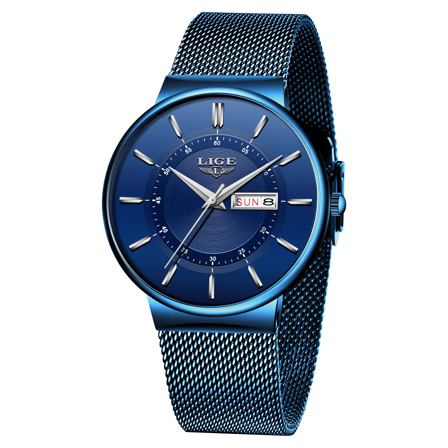 LIGE Mens Watches Top Brand Luxury Waterproof Ultra Thin Date Clock Male Steel Strap Casual Quartz Watch Men Sports Wrist Watch