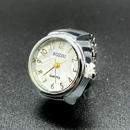 Finger Watches Selling Round Golden Silvery Quartz Men's And Women's Simple Ring Watches
