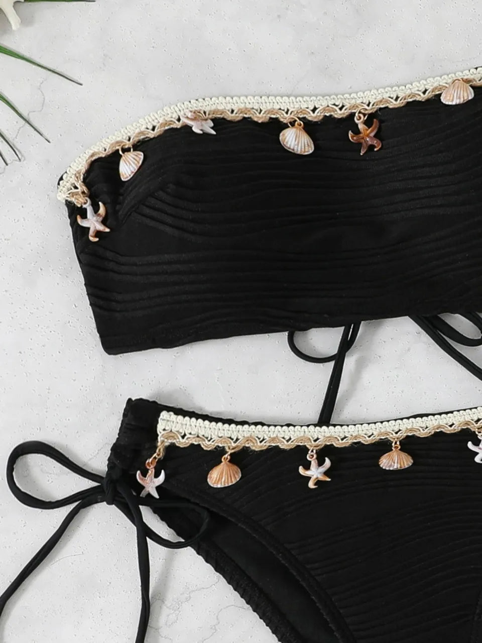 2026 Women Sexy Thong Swimsuit Push Up Swimwear Contrast Binding Bandeau Bikinis Female Bathing Suit Swimming Summer Beachwear