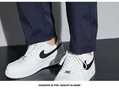 Men's Casual Pants Business Stretch Slim Fit Elastic Waist Jogger Korean Classic Blue Black Gray Male Brand Trousers