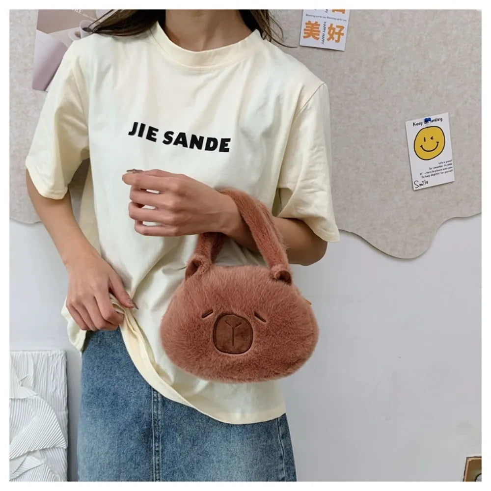 Animal Capybara Plush Handbag Cartoon Cartoon Shoulder Bag Couple