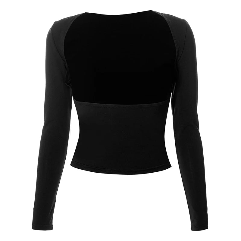Backless Short Sleeve Blue Y2K Crop Top Women Casual O Neck  Summer T Shirts Sexy Vintage Cut Out