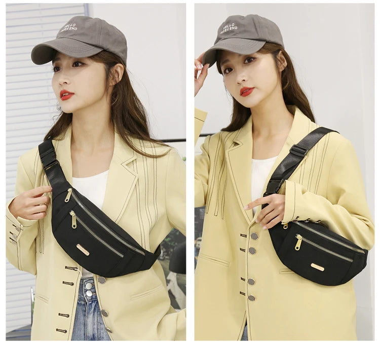 New Women Waist Bags for Women Oxford Leisure Color Chest Bag Shoulder Crossbody Waist Bags Handbags Female Messenger Belt Bags