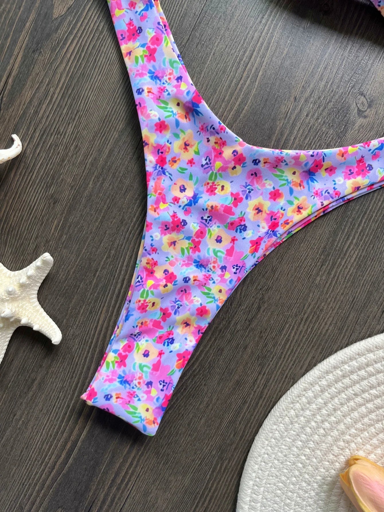 Sexy Colorful Floral Printed Bandeau Bikini Female Swimsuit Women Swimwear Two-pieces Bikini set Bather Bathing Suit Swim Lady