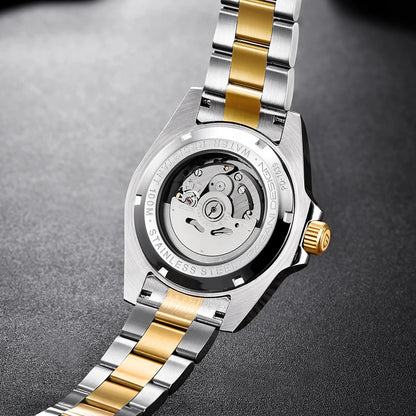 PAGANI DESIGN Watches Luxury Golden Mechanical Watch For Men New Sapphire Crystal Stainless Steel Luxury Waterproof  Men's Watch