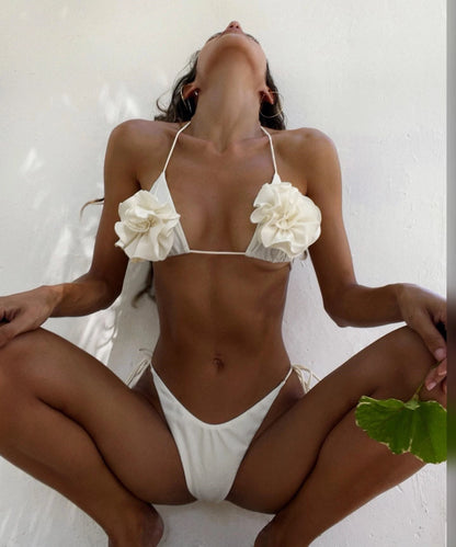 Sexy White Micro Bikini 2023 Women Swimsuit Female Swimwear Thong Bikinis Set Brazilian Halter Beach Wear Lace Up Bathing Suit