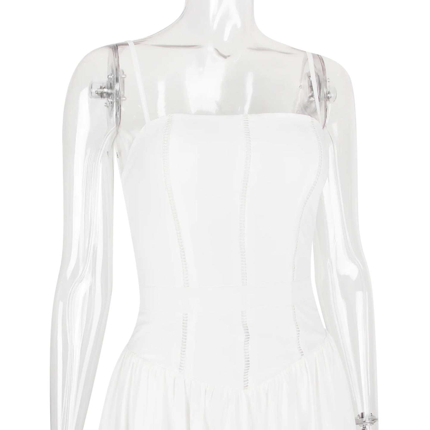 Ashgaily White Dress Women Halter Cotton Long Dress Lace Elegant Party Outfits Ladies Sexy Club Clothes