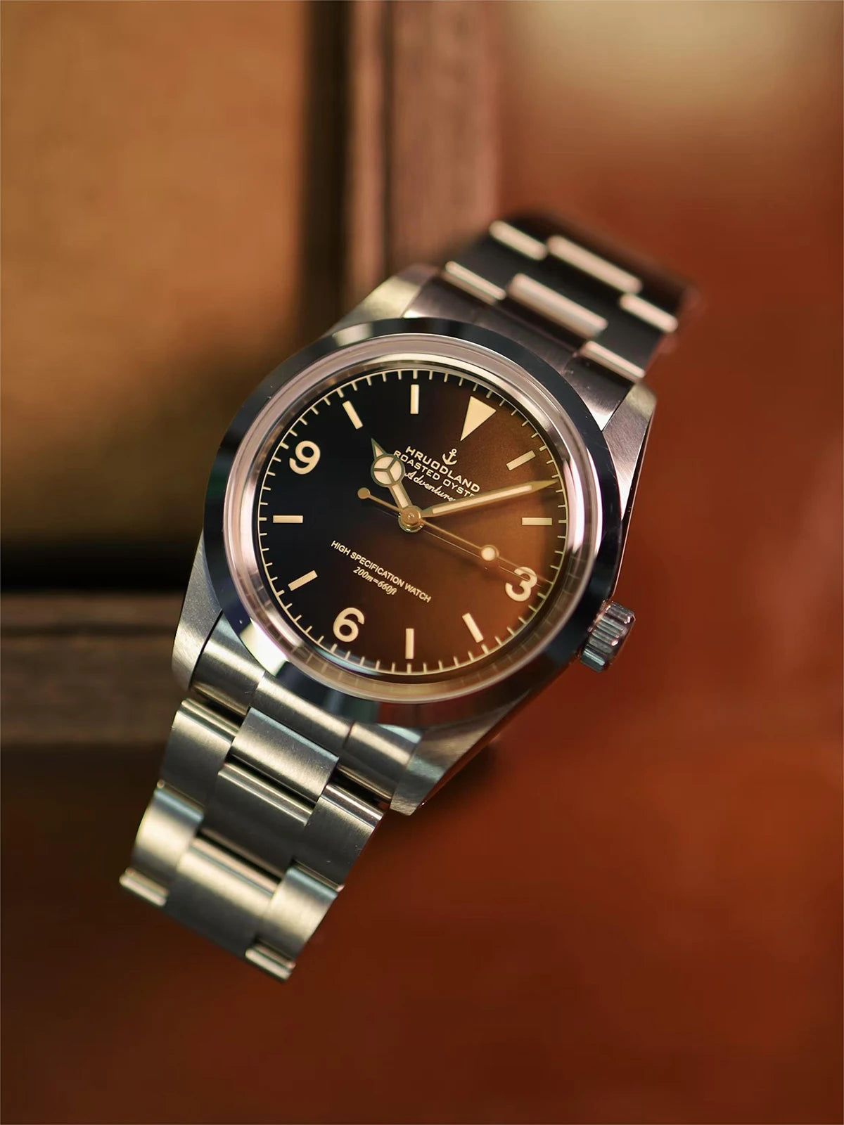 Hruodland 2025 36mm New Classic Automatic Men Dress Watches NH38 Mechanical Stainless Steel Bracelet Black Sport Wristwatch Male