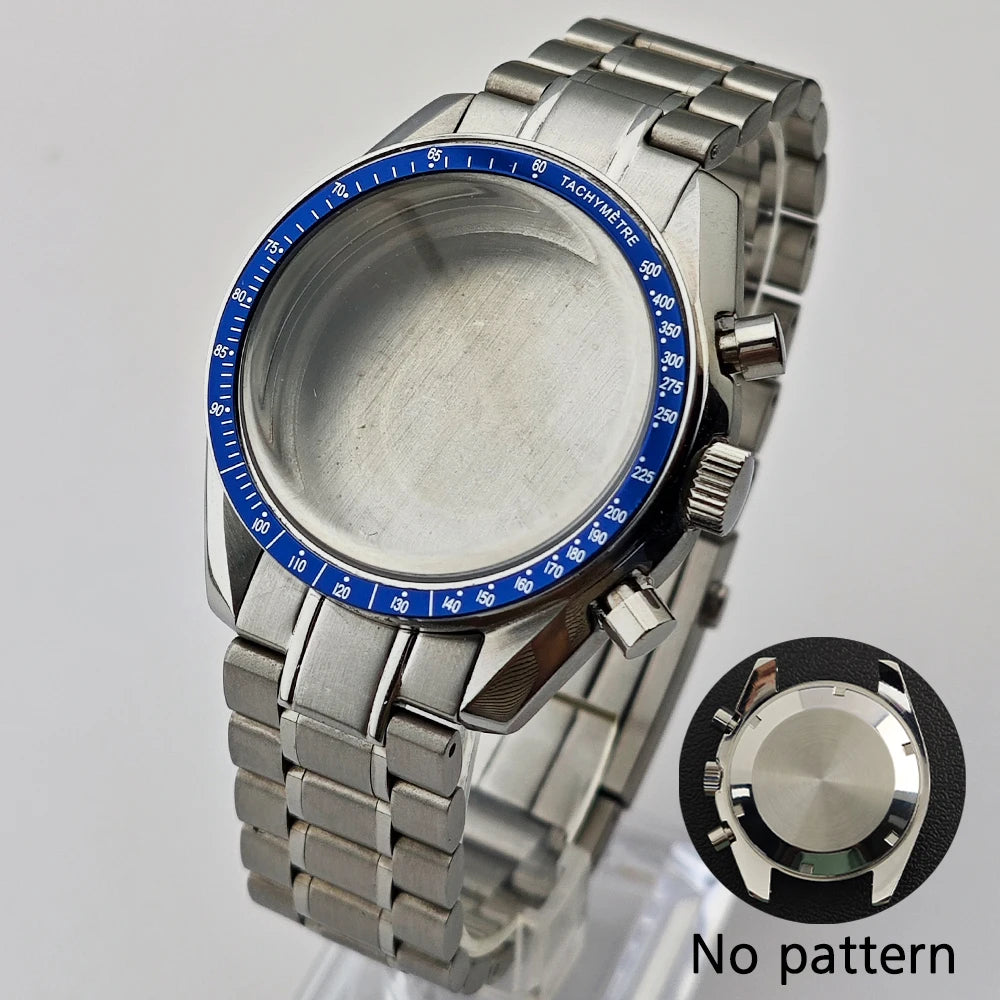 39.7mm Case Watches Metal Case Fits VK63 Movement Accessories Sapphire Glass Equipped With Bezel And Strap VK63 Dial