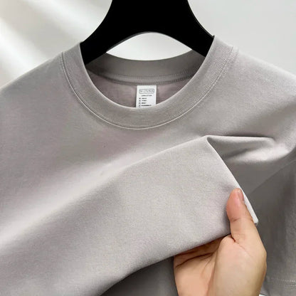 Summer  100% Pure Cotton Men's Short Sleeve Round Neck Fashionable Style Half Sleeved Top Breathable T Shirt Short Sleeve
