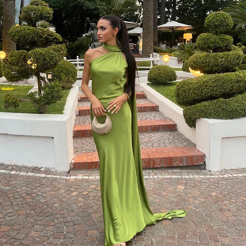 Sexy Ribbon Sleeveless Long Dress Women Elegant Slim Stain Backless Lace Up Party Dresses 2026 Fashion Solid Holiday Robe Lady