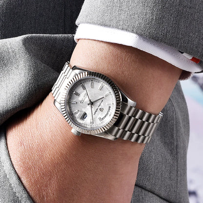 PAGANI DESIGN Watches Pure White Dial Mechanical Watch For Men 2025 New Luxury Sapphire Crystal Automatic Stainless Steel Clock