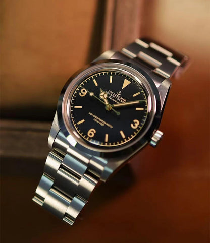 Hruodland 2025 36mm New Classic Automatic Men Dress Watches NH38 Mechanical Stainless Steel Bracelet Black Sport Wristwatch Male
