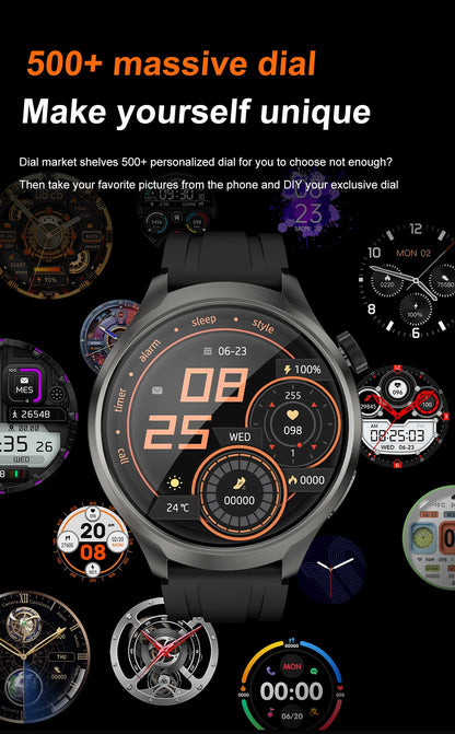 New 1.85"AMOLED NFC GPS Smart Watches For man IP68 Waterproof Blood Pressure Body Temperature Sport Fitness tracker Smart Watch