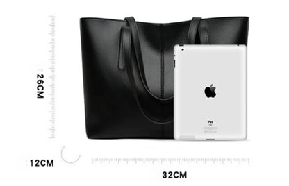 Women's Tote Bags Simple Large Capacity Femal Shoulder Bag Solid Color Commuter Leather Hand Bags Ladies Top Handle Bags