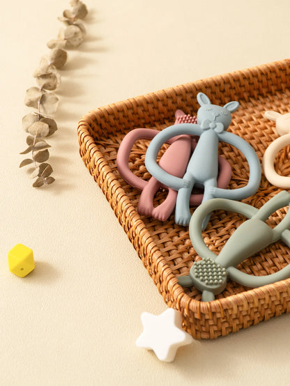 Color Kids 1PCS Silicone Teether Toys Baby Nursing Teether Gifts Newborn Cartoon Rabbit Teether Toys Teething Infant Chewing Toy