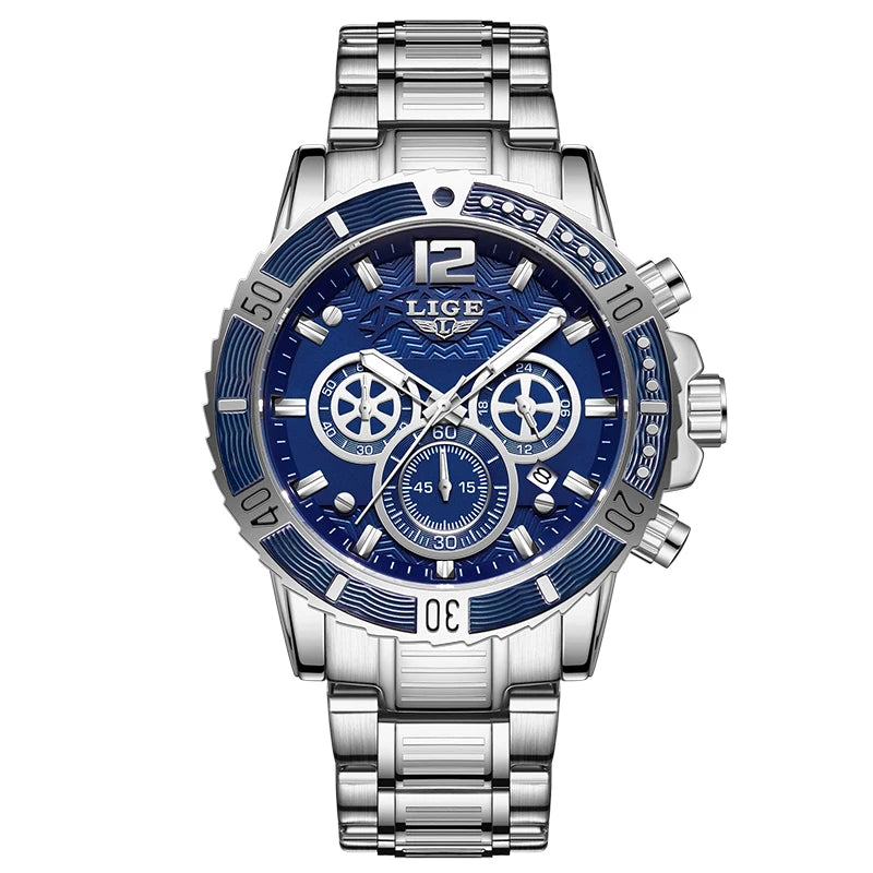 LIGE New Business Luxury Watches Men Top Quality Fashion Quartz Wristwatches Male 30M Waterproof Casual Mens Watch Gifts Reloj
