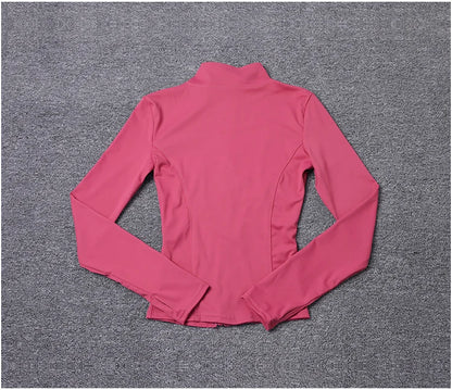Women Sport Jacket Long Sleeve Shirt Workout Coat Gym Training Clothing Yoga Sportswear