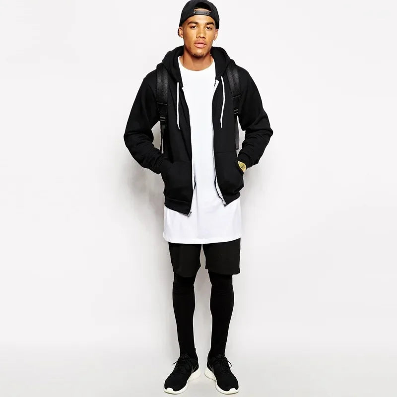 2026 Brand Men's Cotton Clothing White Long T Shirt Hip Hop Men T-Shirt Extra Long Length Man Tops Tee Long Line Tshirt For Male