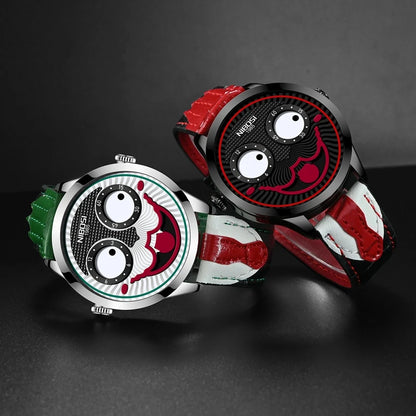 Cool Joker Watch Men Classic Men's Clown Watches Fashion Leather Strap Waterproof Quartz Wristwatches Reloj Hombre Drop Shipping