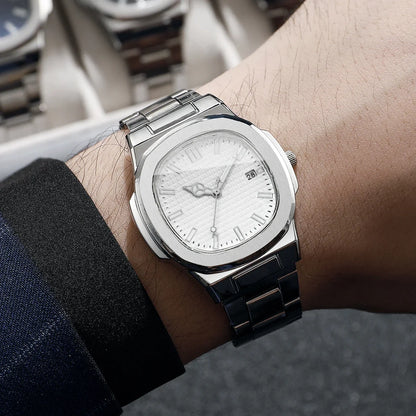 Luxury Square Men Business Watches Simple Calendar Quartz Watch for Mens Clock（Without Box）