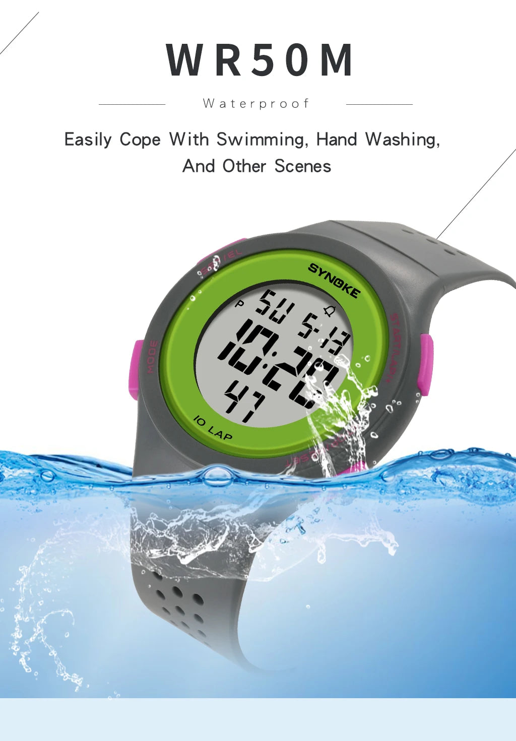 Outdoor Sport Watch Men Alarm Chrono Clock 5Bar Waterproof Military Watches LED Display Shock Digital Watch Thin Design