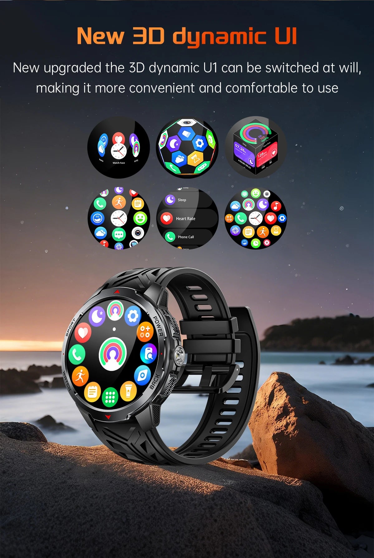LIGE New 1100mAh Battery Smart Watches For Man Outdoor Sport LED Flashlight Compass Men’s Smartwatch Bluetooth Call Men Watches